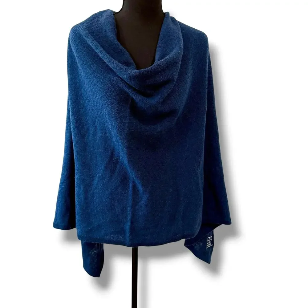 Peter Millar Women's Navy Blue 100% Cashmere Shawl Wrap Scarf $198